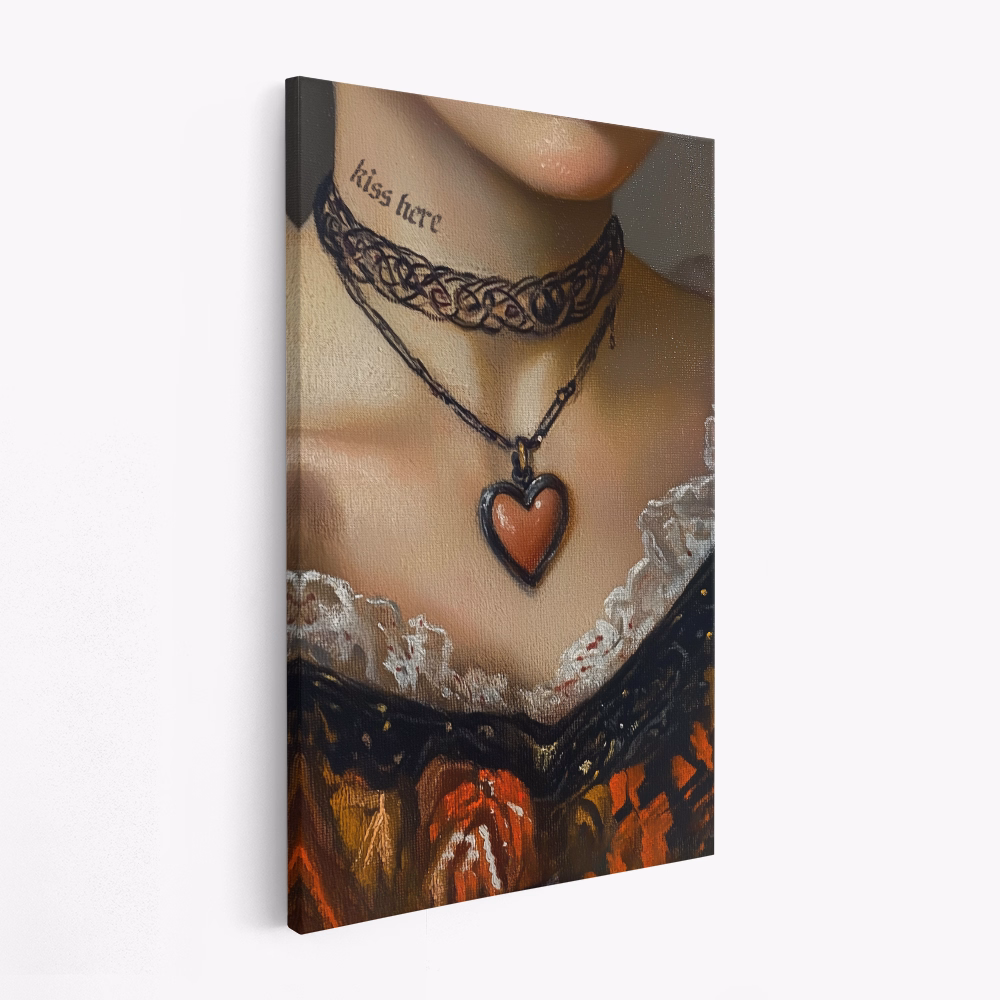 Canvastavla Kiss Here - Tavla
