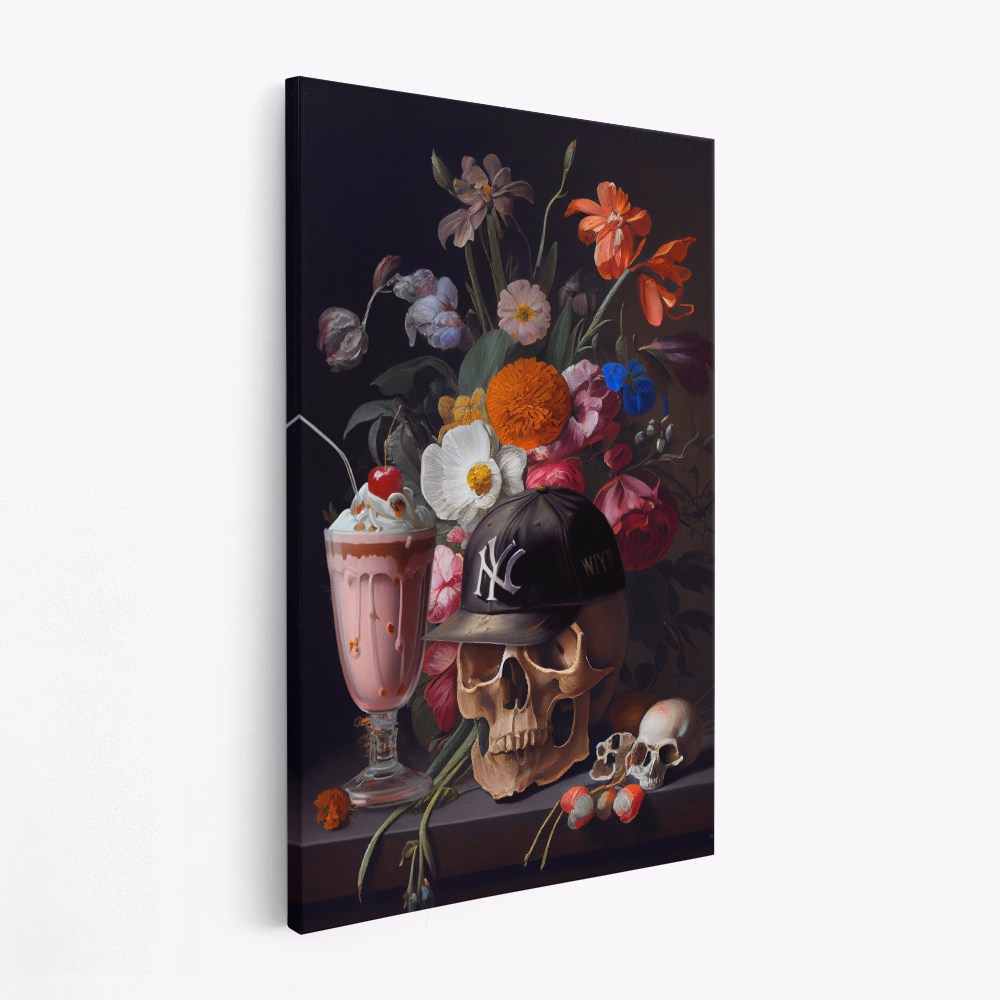 Canvastavla Skull Still Life - Tavla