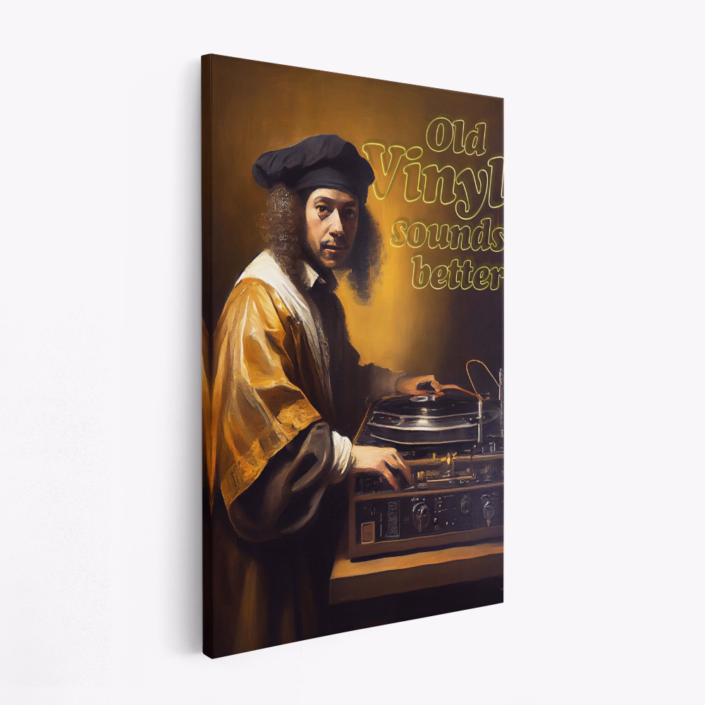 Canvastavla Old Vinyl Sounds Better - Tavla