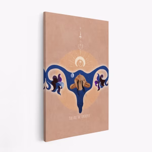 Canvastavla Spiritual, Feminine, Energy, Stars, Moon, Vulva,  Meditation, Yoga, and Inspiration Poster Spir 1b - Tavla